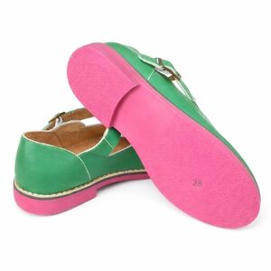 Girls' Green and Pink Mary Jane Dress Shoes